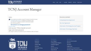 
                            1. TCNJ Account Manager - Tcnj Paws Portal