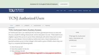 
                            4. TCNJ Authorized Users - Tcnj Paws Portal