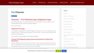 
                            5. TCS Ultimatix login & App Helpdesk - TCS Ultimatix - Auth Ultimatix Net Utxlogin Secure Portal