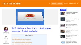 
                            8. TCS Ultimatix Touch App | Helpdesk-Number |Portal| WebMail ... - Auth Ultimatix Net Utxlogin Secure Portal
