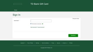 
TD Bank Gift Card - Sign In - visaprepaidprocessing.com
