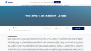 
                            8. TD Bank: Payment Operations Specialist I Lockbox | WayUp - Td Bank Lockbox Login