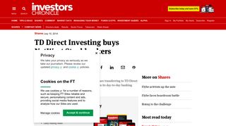 
                            7. TD Direct Investing buys NatWest Stockbrokers - Natwest Stockbrokers Portal