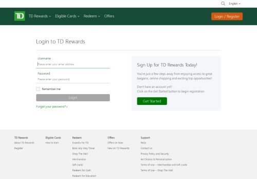 
                            1. TD Rewards - Td Visa Infinite Rewards Portal