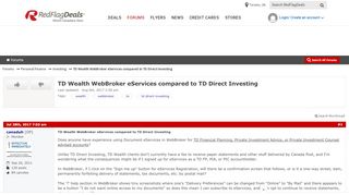TD Wealth WebBroker eServices compared to TD Direct Investing ... - Td Waterhouse Eservices Portal