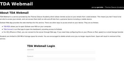 
                            6. TDA Webmail - Thomas Deacon Academy - George Garside