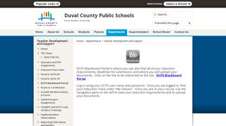 Teacher Development and Support / DCPS Blackboard Portal