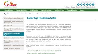 
                            1. Teacher Keys Effectiveness System - GaDOE - Teacher Keys Portal