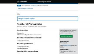 
                            4. Teacher of Photography - Ashlyns School — Teaching Vacancies - Ashlyns Portal