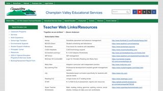 
                            6. Teacher Web Links/Resources – Champlain Valley ... - Iepdirect Com Customer Portal