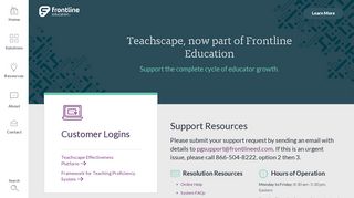 
                            3. Teachscape is now part of Frontline Professional Growth - Teachscape Focus Portal
