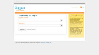 
TeachUcomp Inc. Log-In - Coggno  
