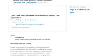 
                            8. Team Lead, Vendor Rebates & Recoveries - Canadian Tire ... - Canadian Tire Vendor Gateway Login