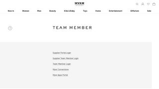 
                            1. Team member - MYER - Myer Supplier Team Member Login