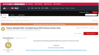 
                            7. Teams Needed URL Included Dyna $50 Fantrax Active Only - Baseball ... - Fantrax Portal
