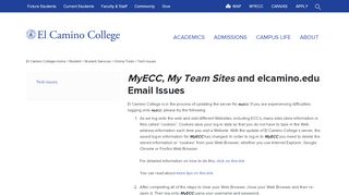 
                            3. Tech Issues - El Camino College - El Camino College Myecc Portal