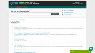 
Technical FAQ : CIK Telecom  
