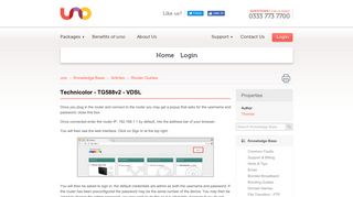 
                            2. Technicolor - TG588v2 - VDSL | Router Guides - uno - Xln Router Portal