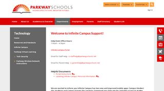 
Technology / Infinite Campus - Parkway Schools
