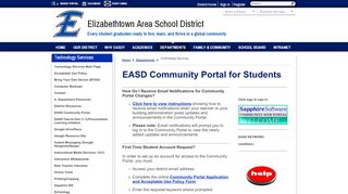 
                            5. Technology Services / EASD Community Portal for Students - Easd Sapphire Community Portal
