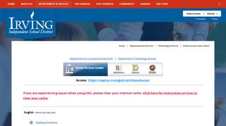 
                            8. Technology Services / Home Access Center (HAC) - Irving ISD - Gradespeed Com Student Portal