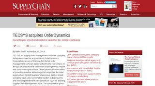 
                            8. TECSYS acquires OrderDynamics - Supply Chain Management - Orderdynamics Login