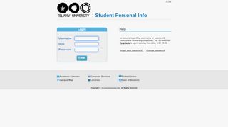 
                            4. Tel Aviv University-Student Personal Info - TAU - Tau Student Portal Login