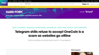 
                            2. Telegram shills refuse to accept OneCoin is a scam as ... - Onecoin Eu Portal