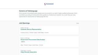 
                            5. Telelanguage - Current Openings - Workable for Job Seekers - Www Telelangue Com Portal