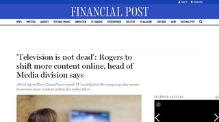 
                            7. 'Television is not dead': Rogers to shift more content online ... - Shomi Rogers Portal