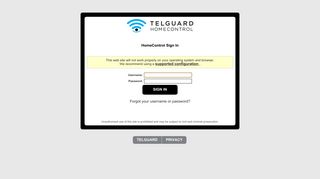 
                            3. Telguard HomeControl - Sign In