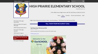 
                            12. Tell Them From Me Survey 2016 - High Prairie Elementary ... - Tell Them From Me Portal