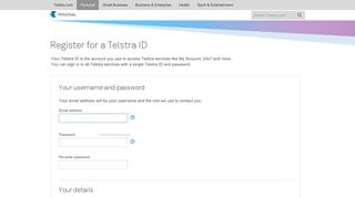 
                            3. Telstra ID - Register - My Account - Telstra - Telstra - Telstra 24x7 Portal My Account