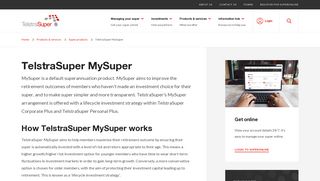 
                            6. TelstraSuper MySuper | TelstraSuper - Telstra Super Online Portal