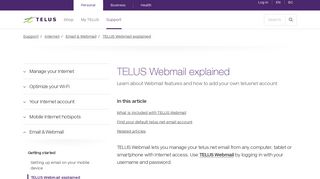 
                            3. TELUS Webmail explained | TELUS Support - Telus Webmail Portal Help