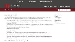 
Tenant FAQ - Wilkins Property Management
