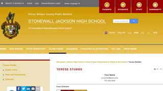 
                            8. Terese Stubbs - Stonewall Jackson High School - Pwcs Outlook 365 Portal
