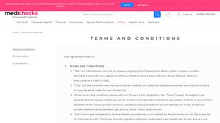 
                            3. Terms & Conditions for Medichecks.com - Medichecks Secure Portal
