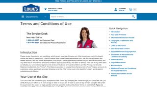 
Terms & Conditions of Use for Lowe's Websites
