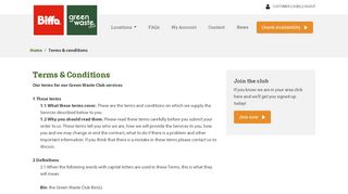 
                            1. Terms & conditions - The Green Waste Club - Biffa Customer Portal