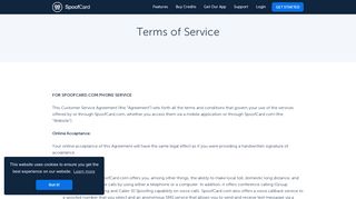 Terms of Service | SpoofCard - Spoof Card Sign In