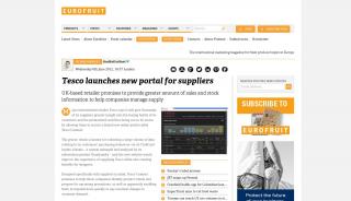 
                            8. Tesco launches new portal for suppliers - Fruitnet.com - Tesco Supplier Portal