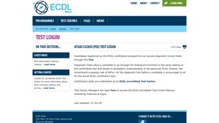 
                            11. Test Login - ECDL Malta - Ecdl Portal Page