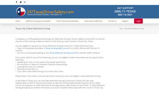 
                            8. Texas City Online Defensive Driving – 247 Texas Driver Safety - 247 Texas Driver Safety Portal