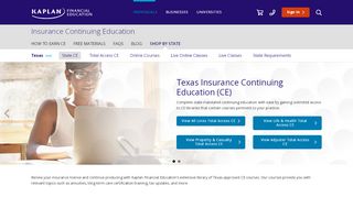 
                            7. Texas Insurance Continuing Education | Kaplan Financial ... - Kaplan Insurance Continuing Education Portal
