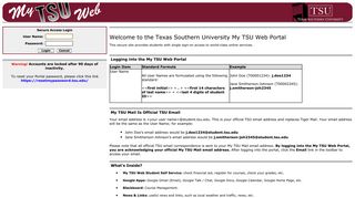 
                            2. Texas Southern University Login - powered by SunGard SCT Inc. - Mytsuweb Login