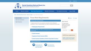 
                            3. Texas State Requirements - Dental Assisting National Board - Texas Dental Board Portal