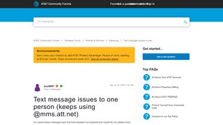 
                            3. Text message issues to one person (keeps using @mms.att.net) | AT ... - Mms Att Net Portal
