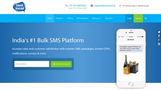 
                            4. Textlocal: India's #1 Bulk SMS Service | Send & Receive Bulk SMS - Textlocal Login