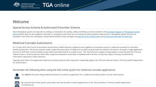 TGA SAS Online system - Sas Online Portal